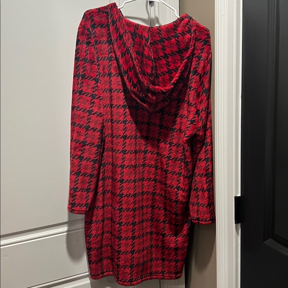 NWT Plaid Fuzzy Dress Hoodie Size L - Picture 4 of 7